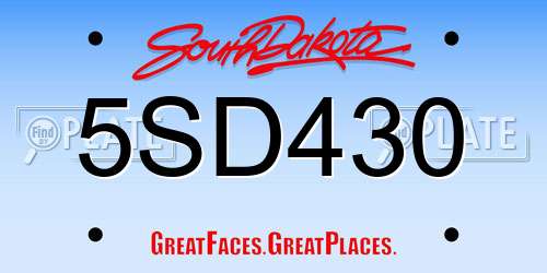 5SD430 South Dakota License Plate