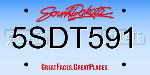 5SDT591 South Dakota License Plate