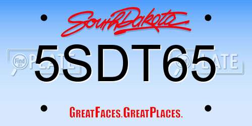 5SDT65 South Dakota License Plate