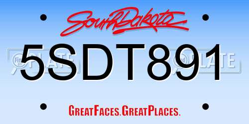 5SDT891 South Dakota License Plate