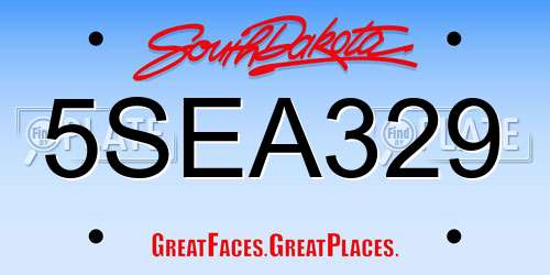 5SEA329 South Dakota License Plate