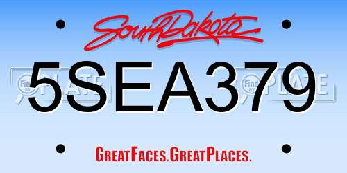 5SEA379 South Dakota License Plate