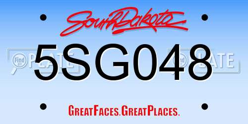 5SG048 South Dakota License Plate