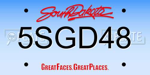 5SGD48 South Dakota License Plate