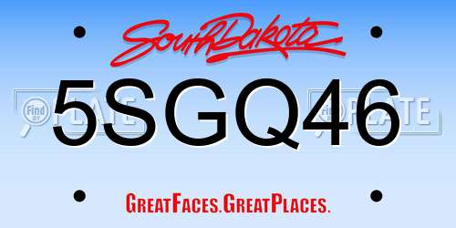 5SGQ46 South Dakota License Plate