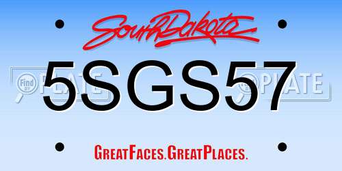 5SGS57 South Dakota License Plate