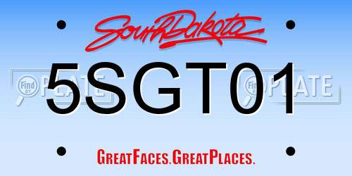 5SGT01 South Dakota License Plate