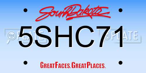 5SHC71 South Dakota License Plate