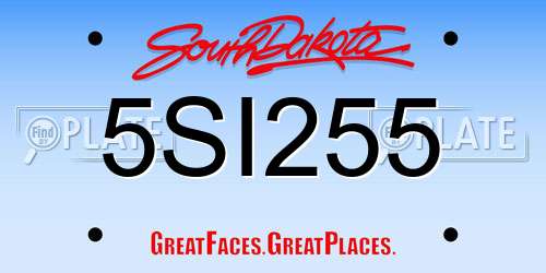 5SI255 South Dakota License Plate