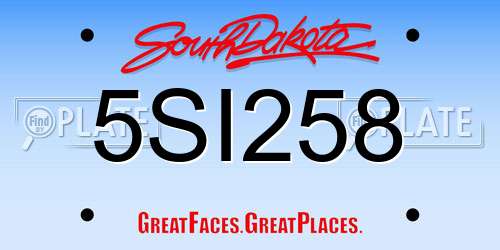 5SI258 South Dakota License Plate