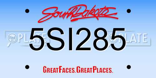 5SI285 South Dakota License Plate