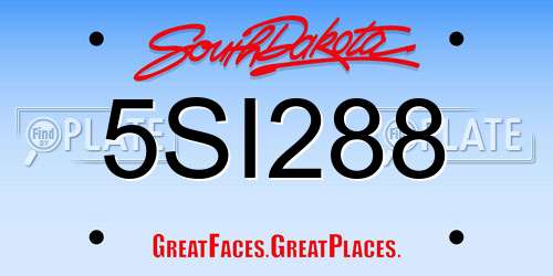 5SI288 South Dakota License Plate