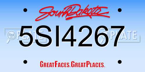 5SI4267 South Dakota License Plate