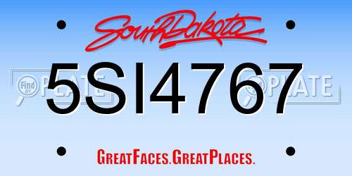 5SI4767 South Dakota License Plate