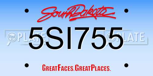 5SI755 South Dakota License Plate