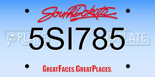 5SI785 South Dakota License Plate