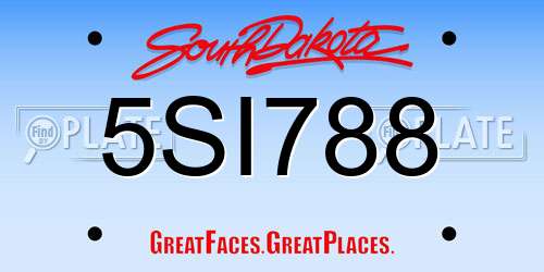 5SI788 South Dakota License Plate