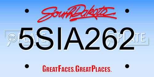 5SIA262 South Dakota License Plate
