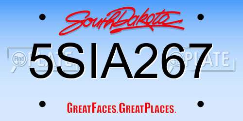 5SIA267 South Dakota License Plate