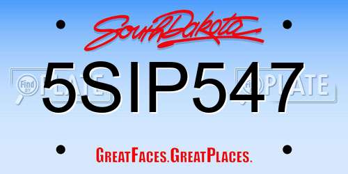 5SIP547 South Dakota License Plate