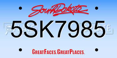 5SK7985 South Dakota License Plate