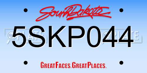 5SKP044 South Dakota License Plate