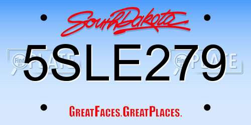 5SLE279 South Dakota License Plate