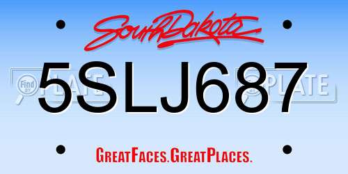5SLJ687 South Dakota License Plate