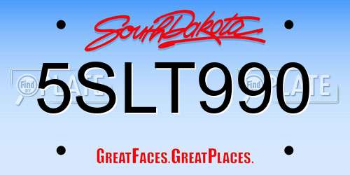5SLT990 South Dakota License Plate