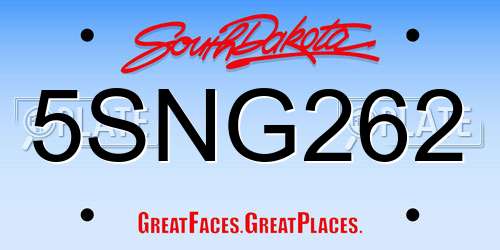 5SNG262 South Dakota License Plate