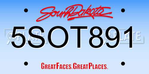 5SOT891 South Dakota License Plate