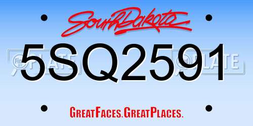 5SQ2591 South Dakota License Plate