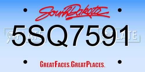 5SQ7591 South Dakota License Plate
