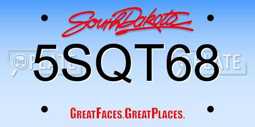 5SQT68 South Dakota License Plate