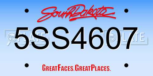 5SS4607 South Dakota License Plate