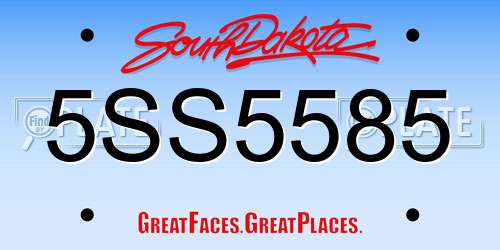 5SS5585 South Dakota License Plate