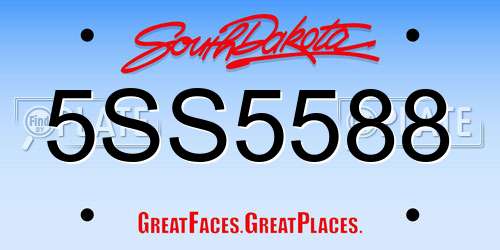 5SS5588 South Dakota License Plate