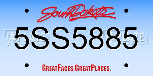 5SS5885 South Dakota License Plate