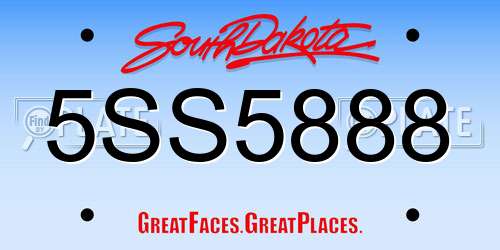 5SS5888 South Dakota License Plate