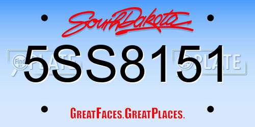 5SS8151 South Dakota License Plate