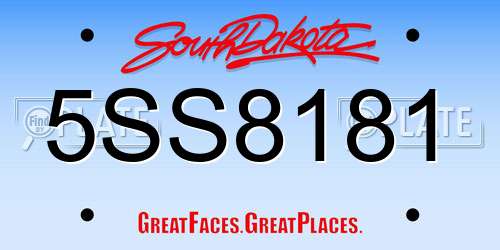 5SS8181 South Dakota License Plate