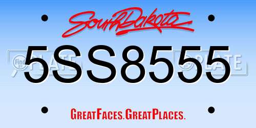 5SS8555 South Dakota License Plate