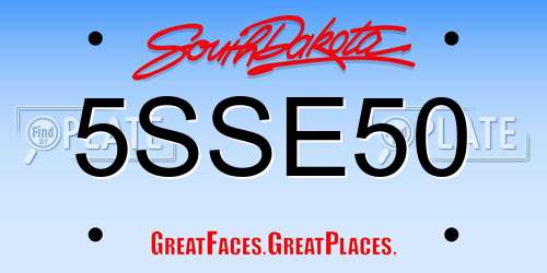5SSE50 South Dakota License Plate