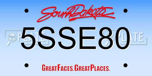 5SSE80 South Dakota License Plate