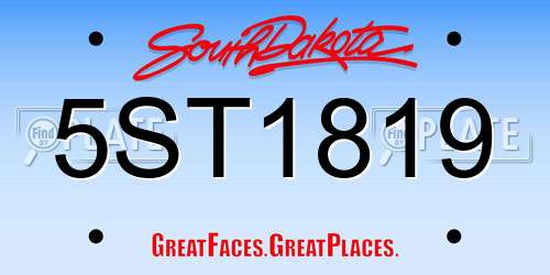 5ST1819 South Dakota License Plate