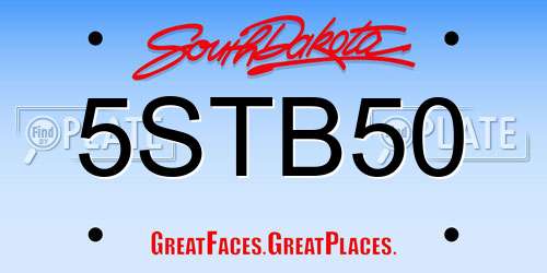 5STB50 South Dakota License Plate