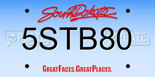 5STB80 South Dakota License Plate