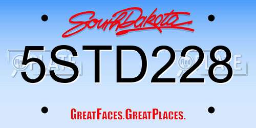 5STD228 South Dakota License Plate