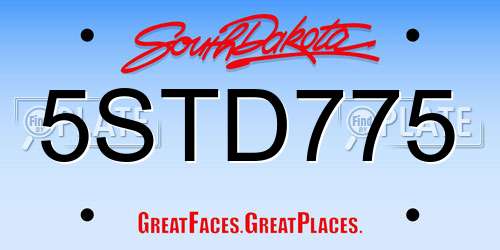 5STD775 South Dakota License Plate