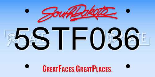 5STF036 South Dakota License Plate
